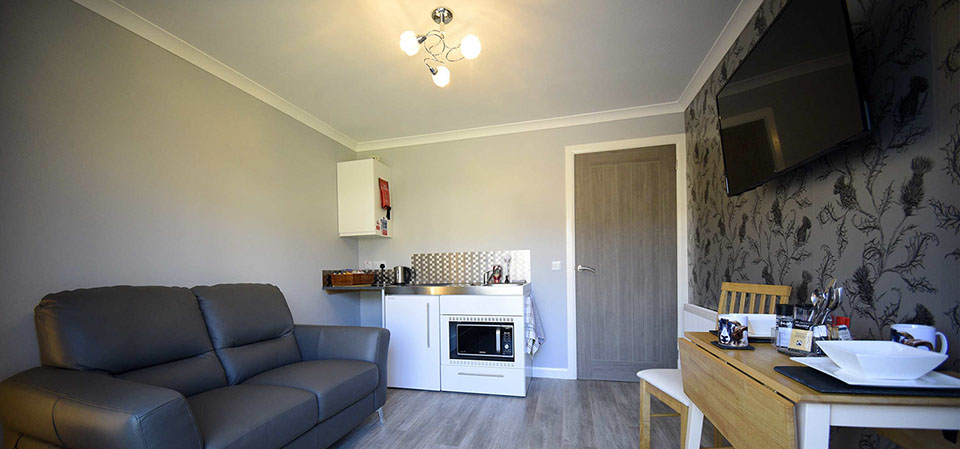 Our self catering accommodation in Portree has an open plan design with smart tv andd kitchenette
